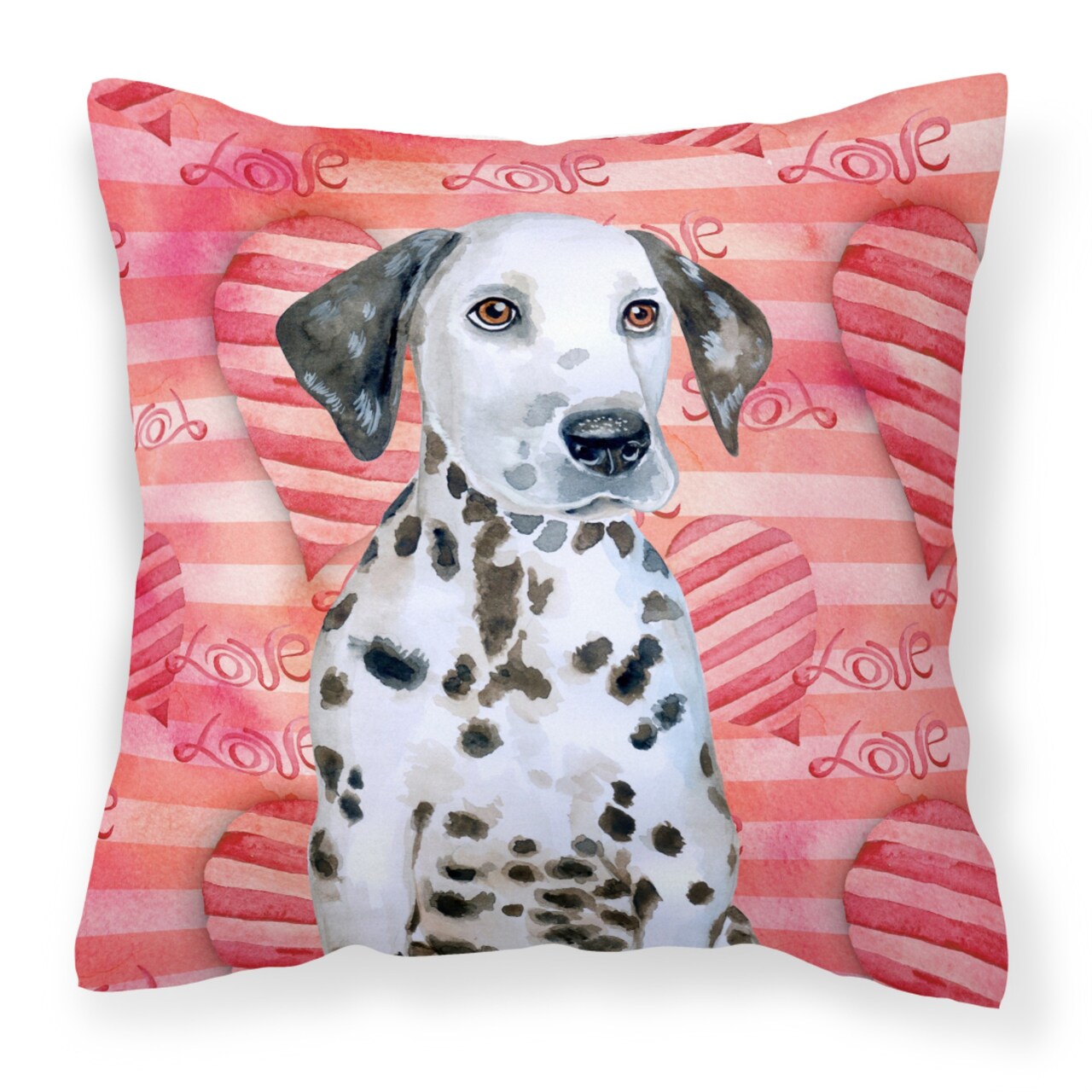 &#x22;Caroline&#x27;s Treasures BB9795PW1818 Dalmatian Puppy Love Outdoor Canvas Pillow, Multicolor&#x22;